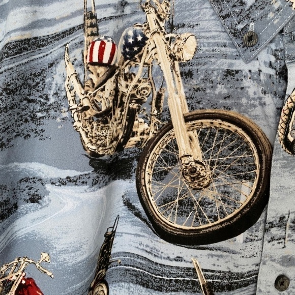 REDHEAD Motorcycle Print Short Sleeve Shirt, XXL - Picture 3 of 11
